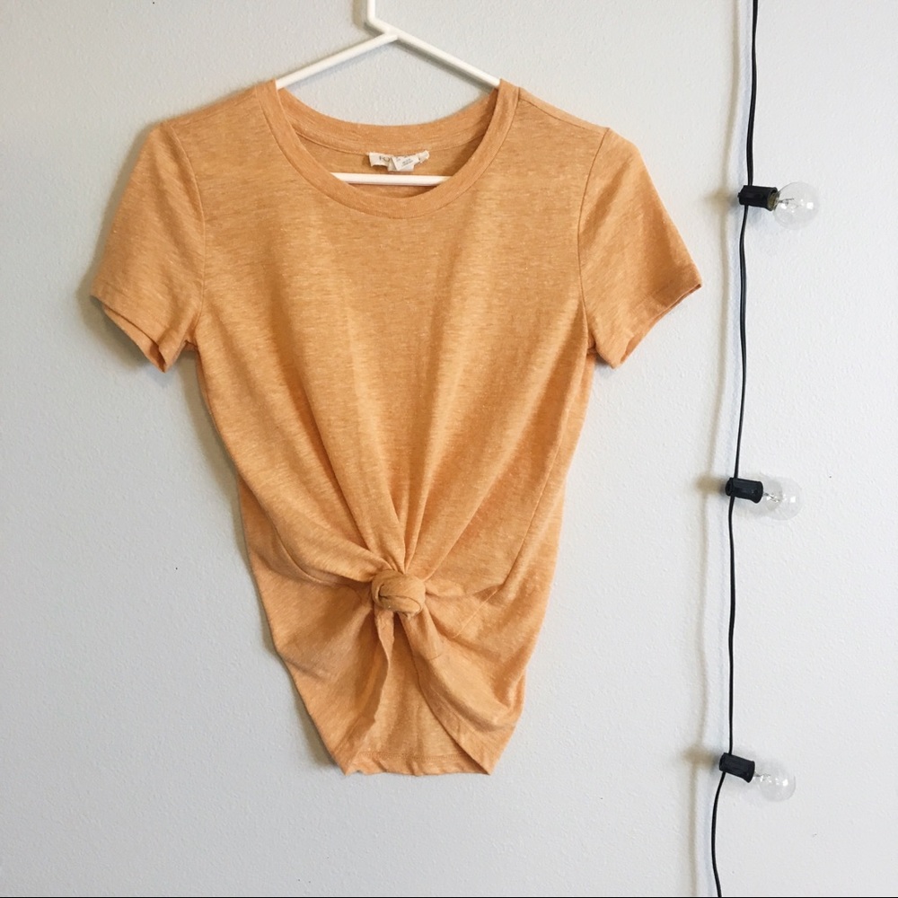 Forever 21 Yellow Heathered Knit Tee
